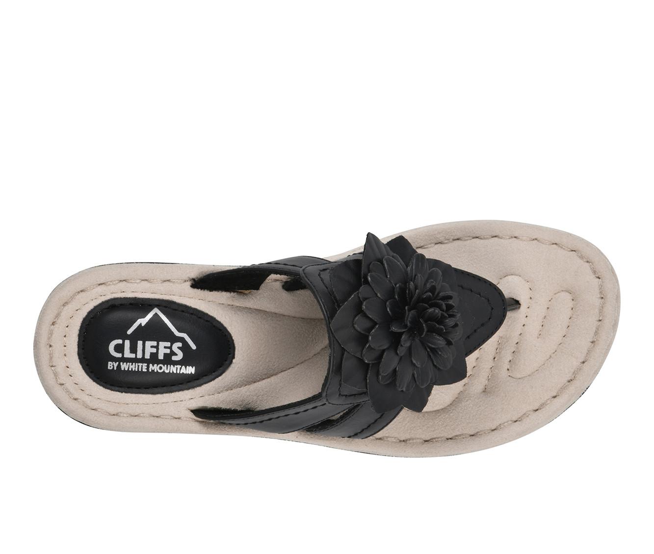 Women's Cliffs by White Mountain Cassia Low Wedge Flip-Flops