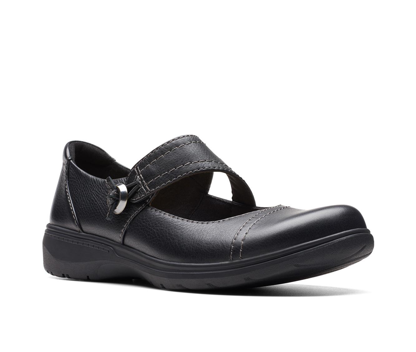 Clarks womens black shoes deals