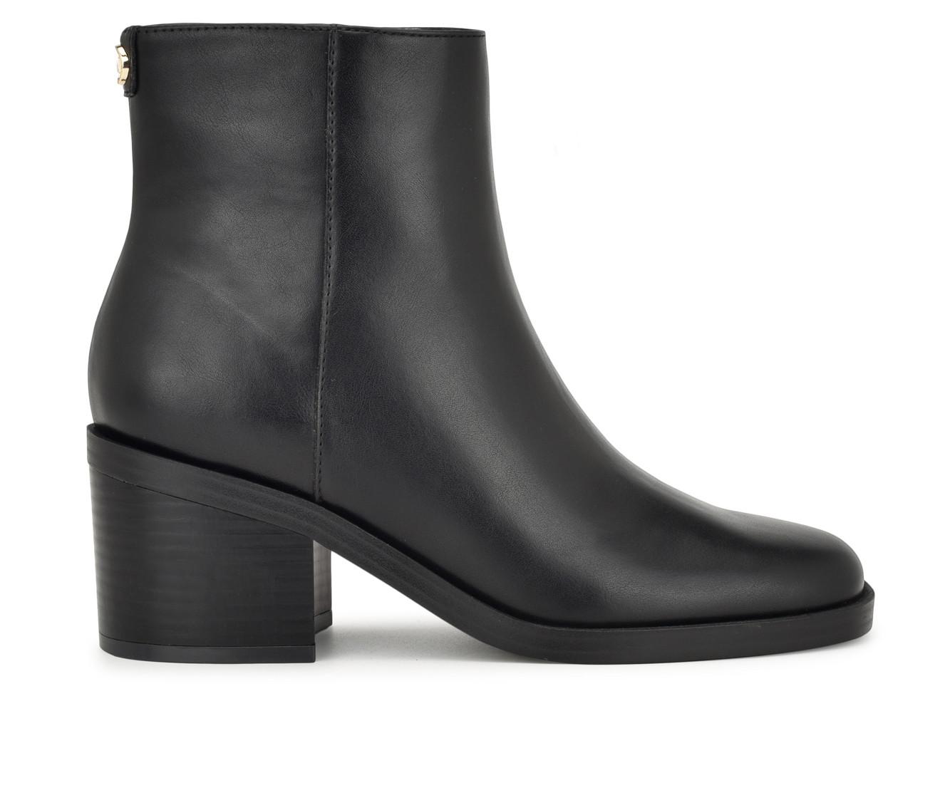 Nine west black leather ankle outlet boots