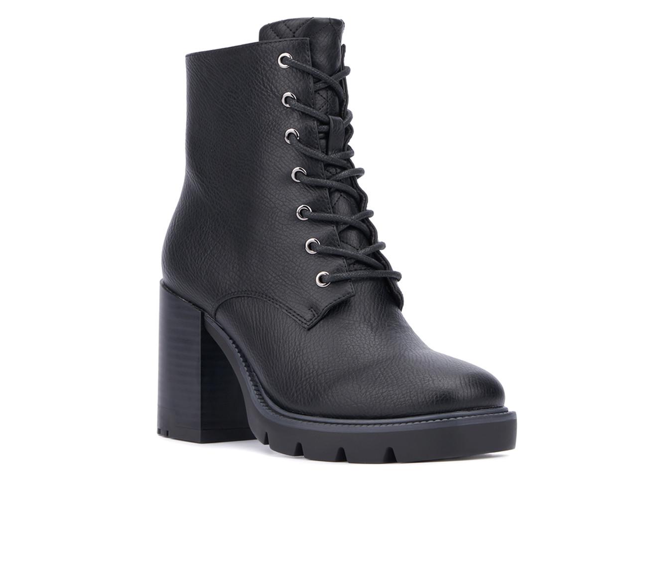 Women's New York and Company Gigi Heeled Combat Booties