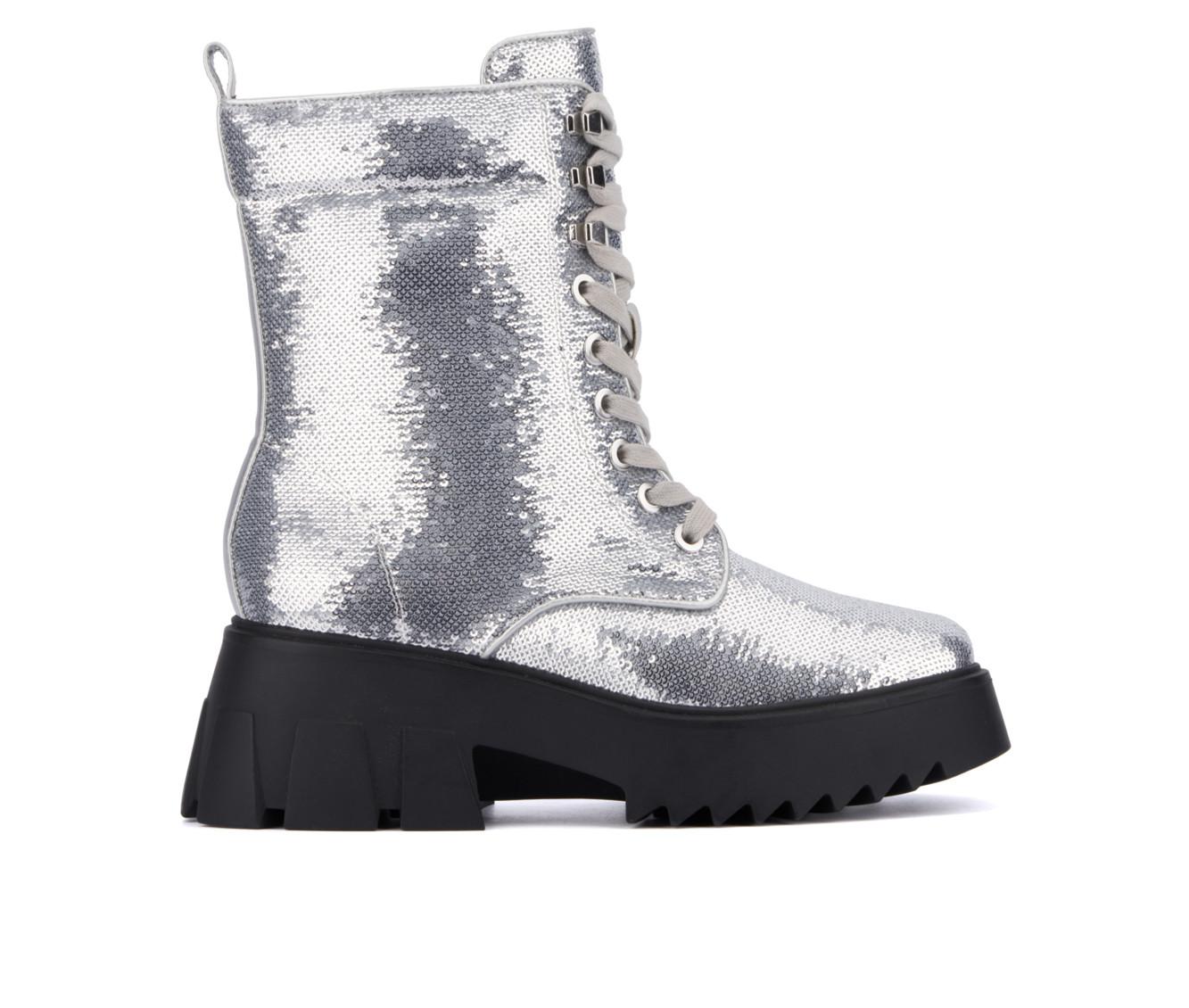 Women's Fashion to Figure Odessa Sequin Combat Booties