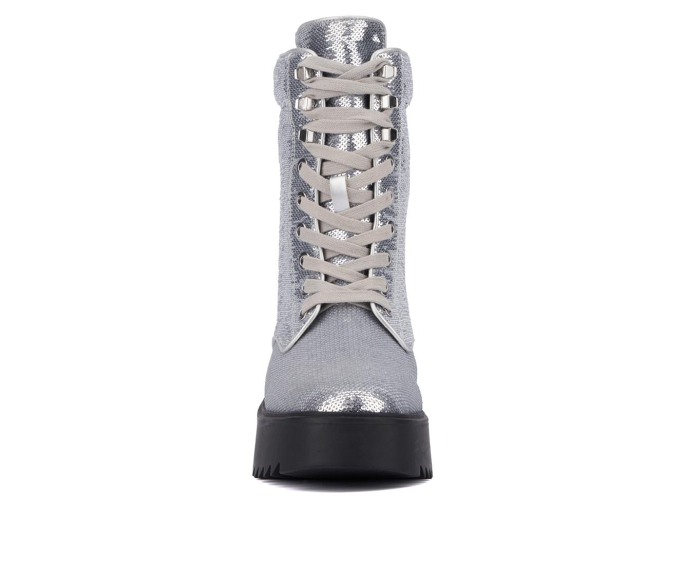 Women's Fashion to Figure Odessa Sequin Combat Booties