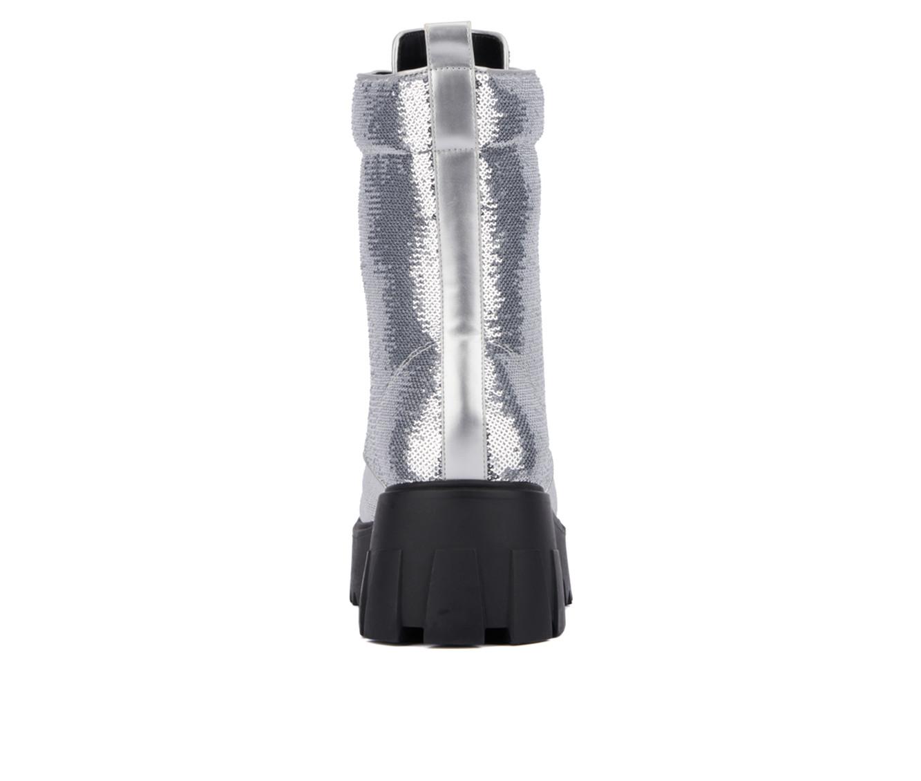 Women's Fashion to Figure Odessa Sequin Combat Booties