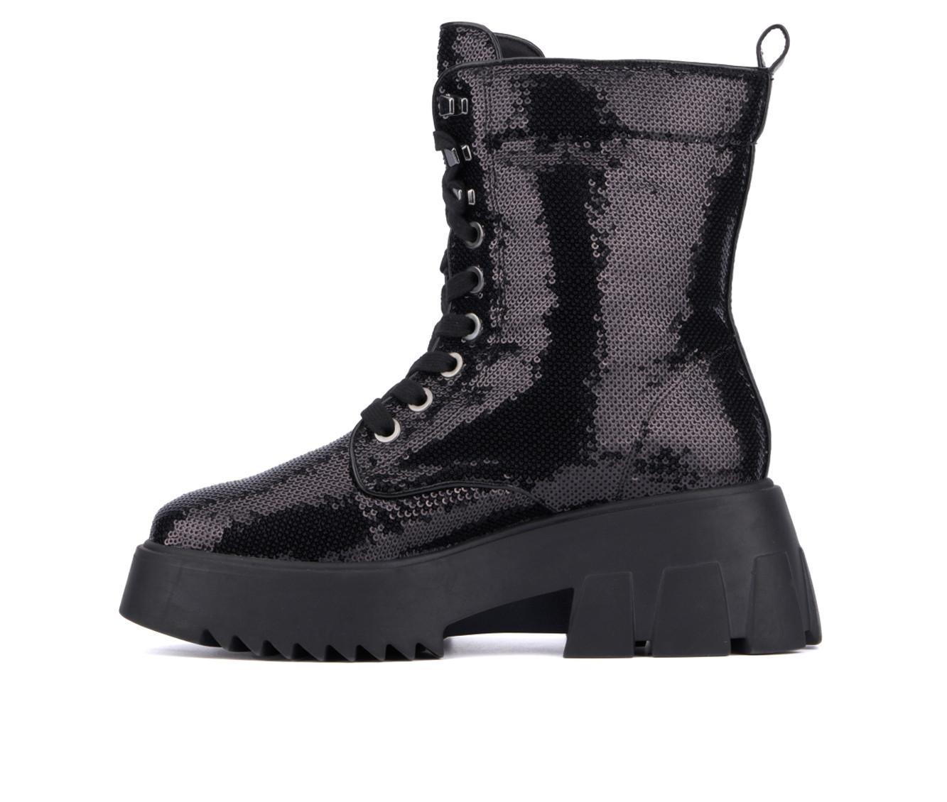 Women's Fashion to Figure Odessa Sequin Combat Booties