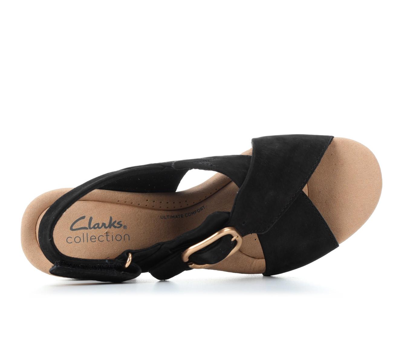 Clarks velcro wedge sandals on sale