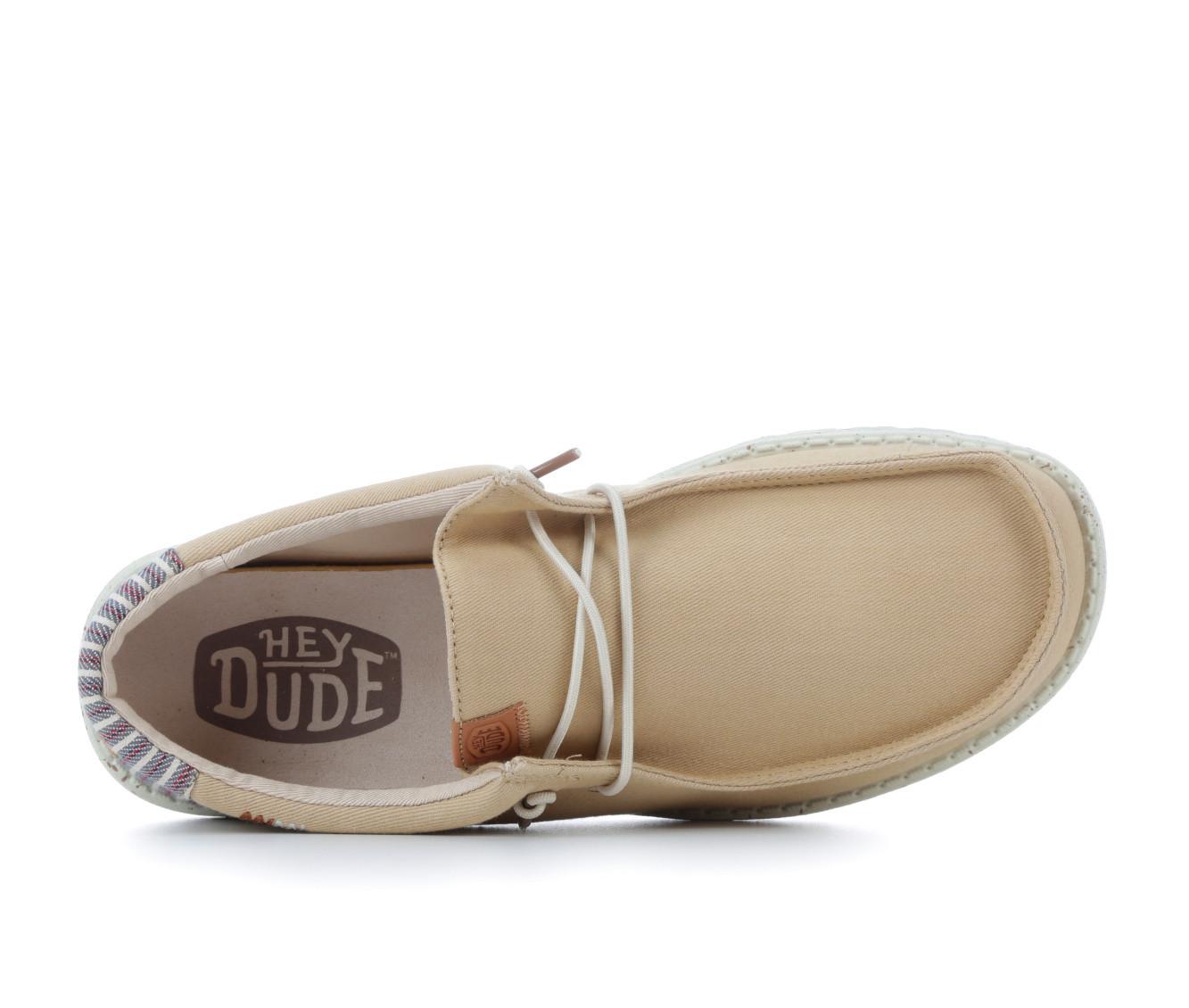 Hey Dude, Shoes, Hey Dude Wendy Chambray White Nut Slip On Lightweight  Shoes