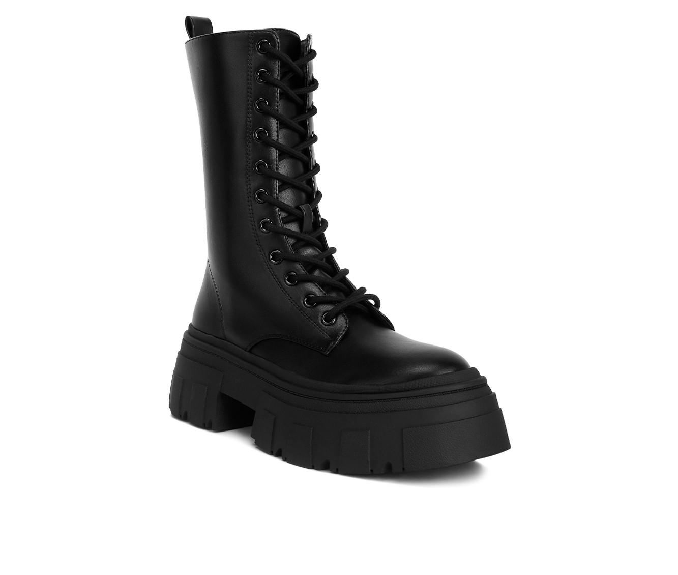 Women's London Rag Tatum Mid Calf Combat Boots