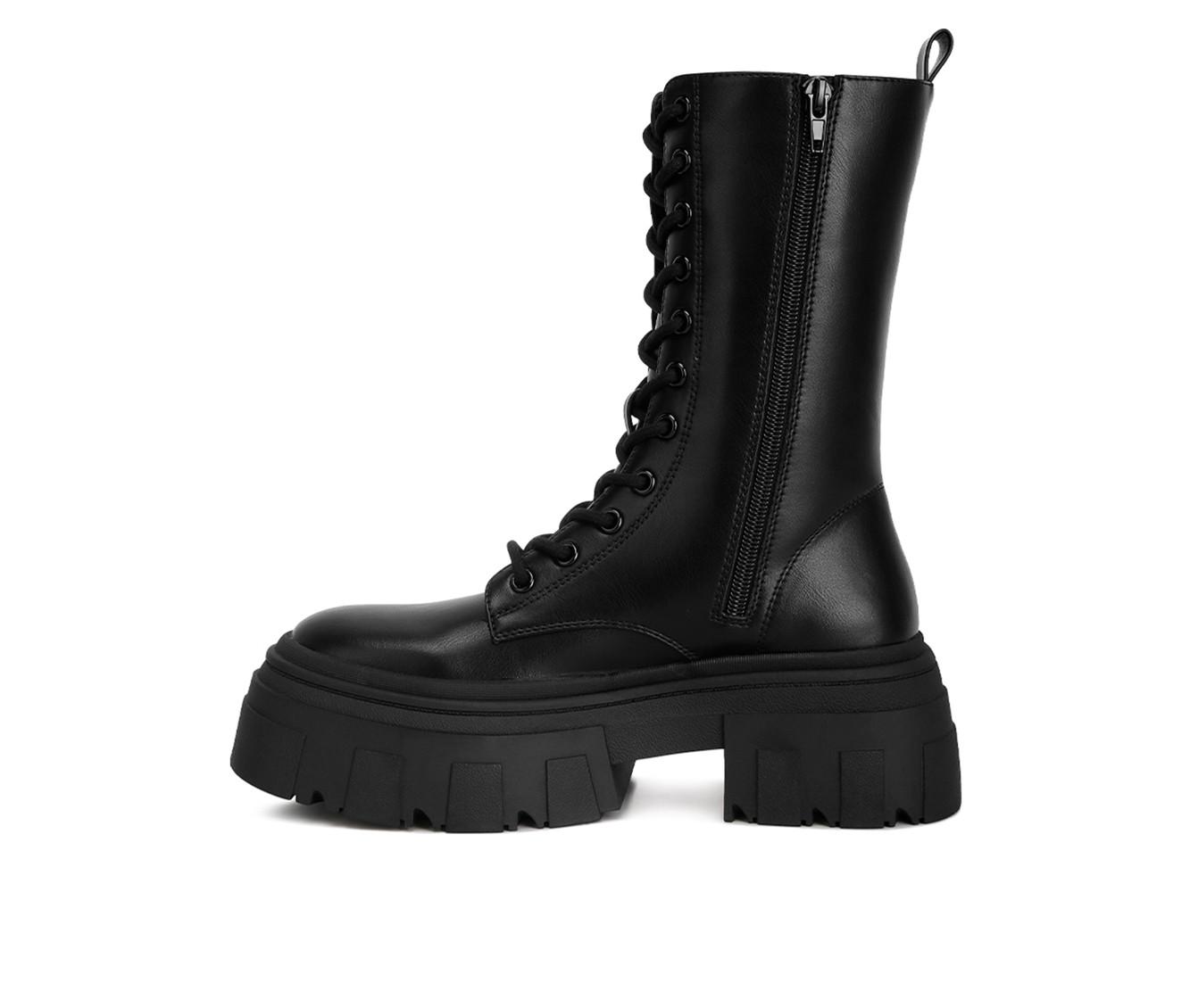 Women's London Rag Tatum Mid Calf Combat Boots