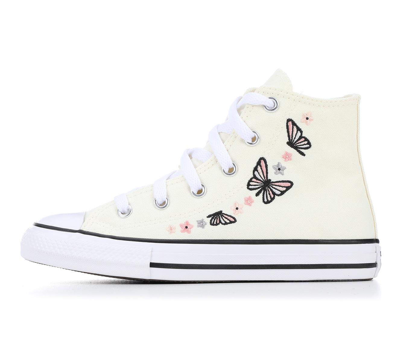 Converse Chuck Taylor All Star Little Kid Girls Butterfly High Top Shoes Girl s Size 11 Egret