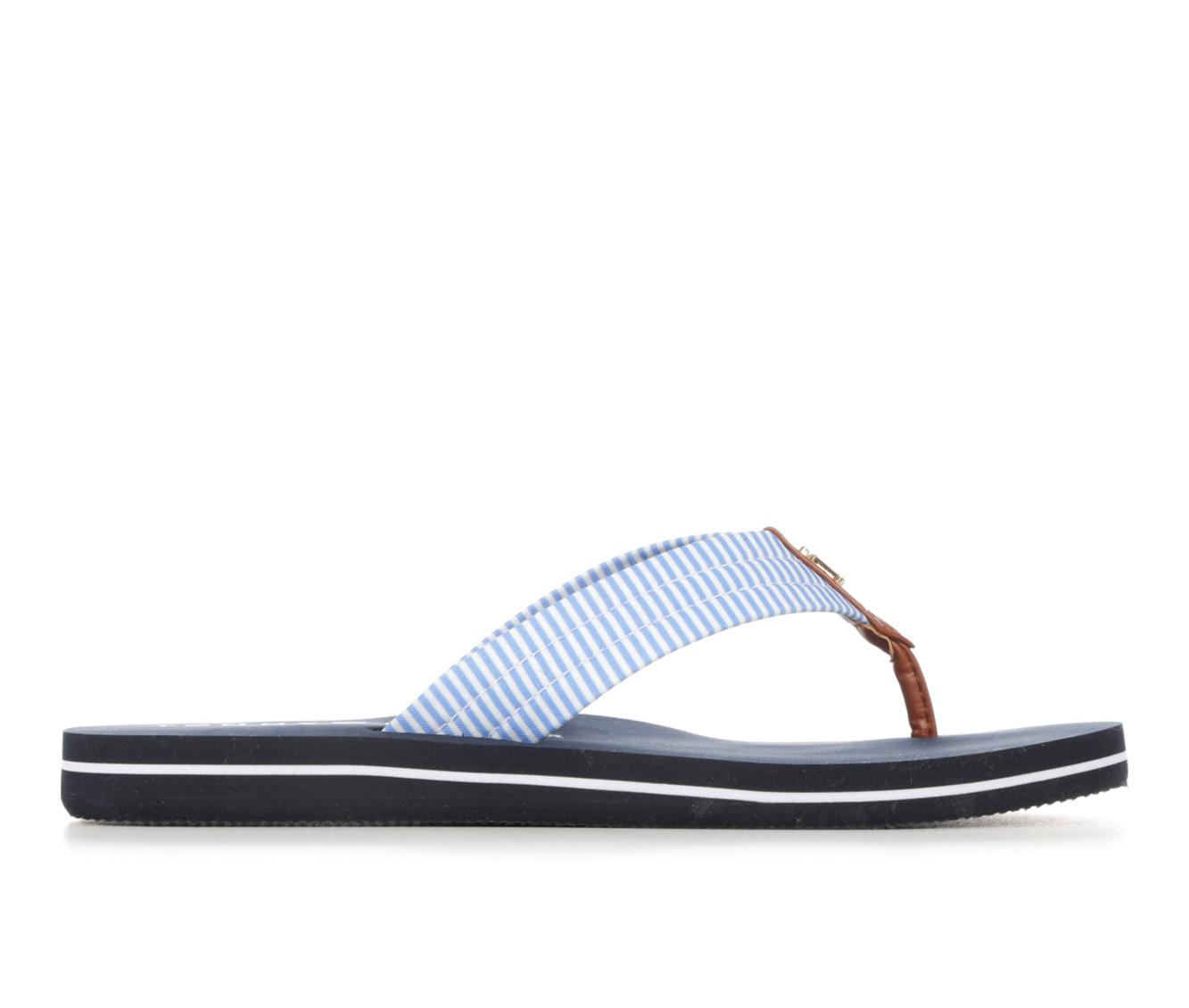 Tommy hilfiger leather store footbed flip flops