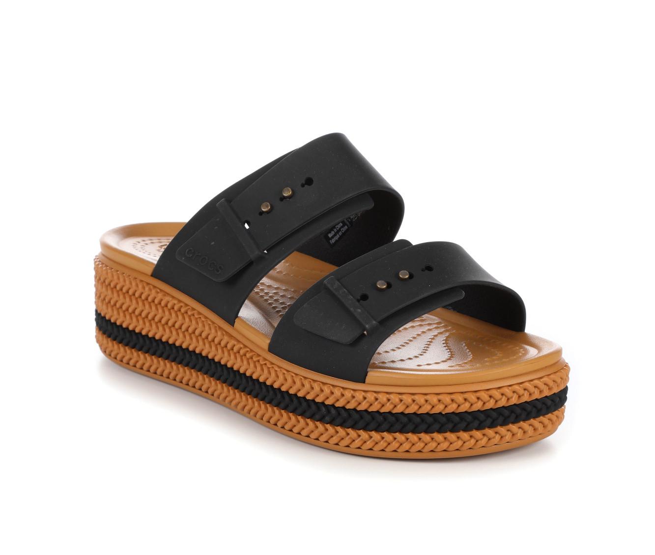 Women's Crocs Brooklyn Woven Buckle Wedge Sandals