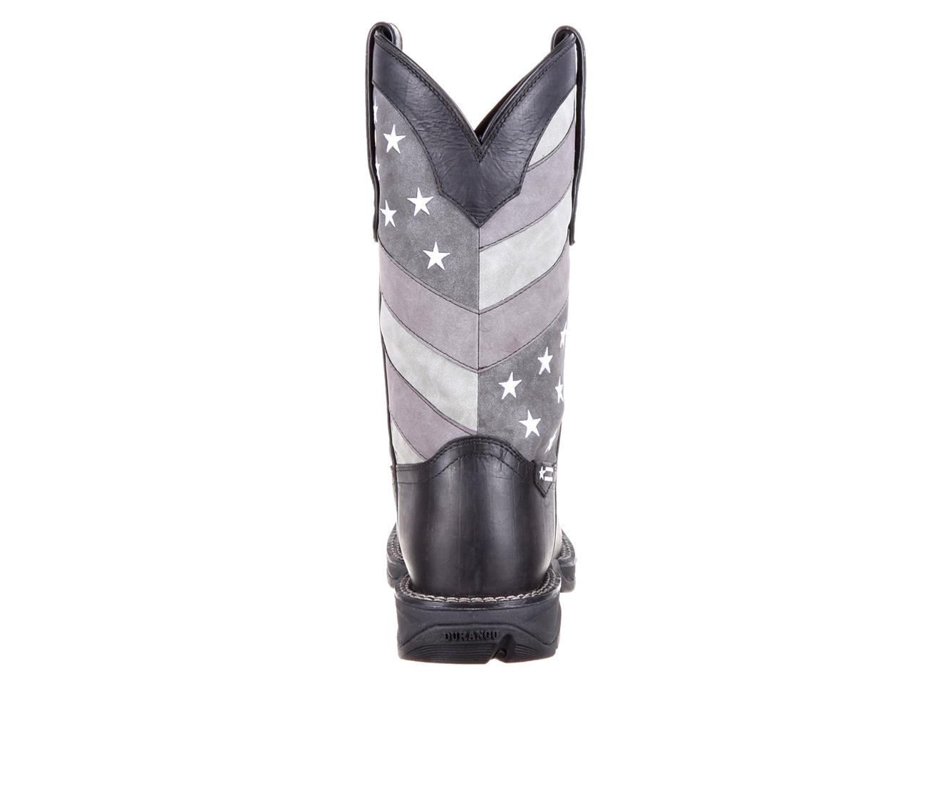 Men's Durango Rebel Faded Black Flag Western Boot