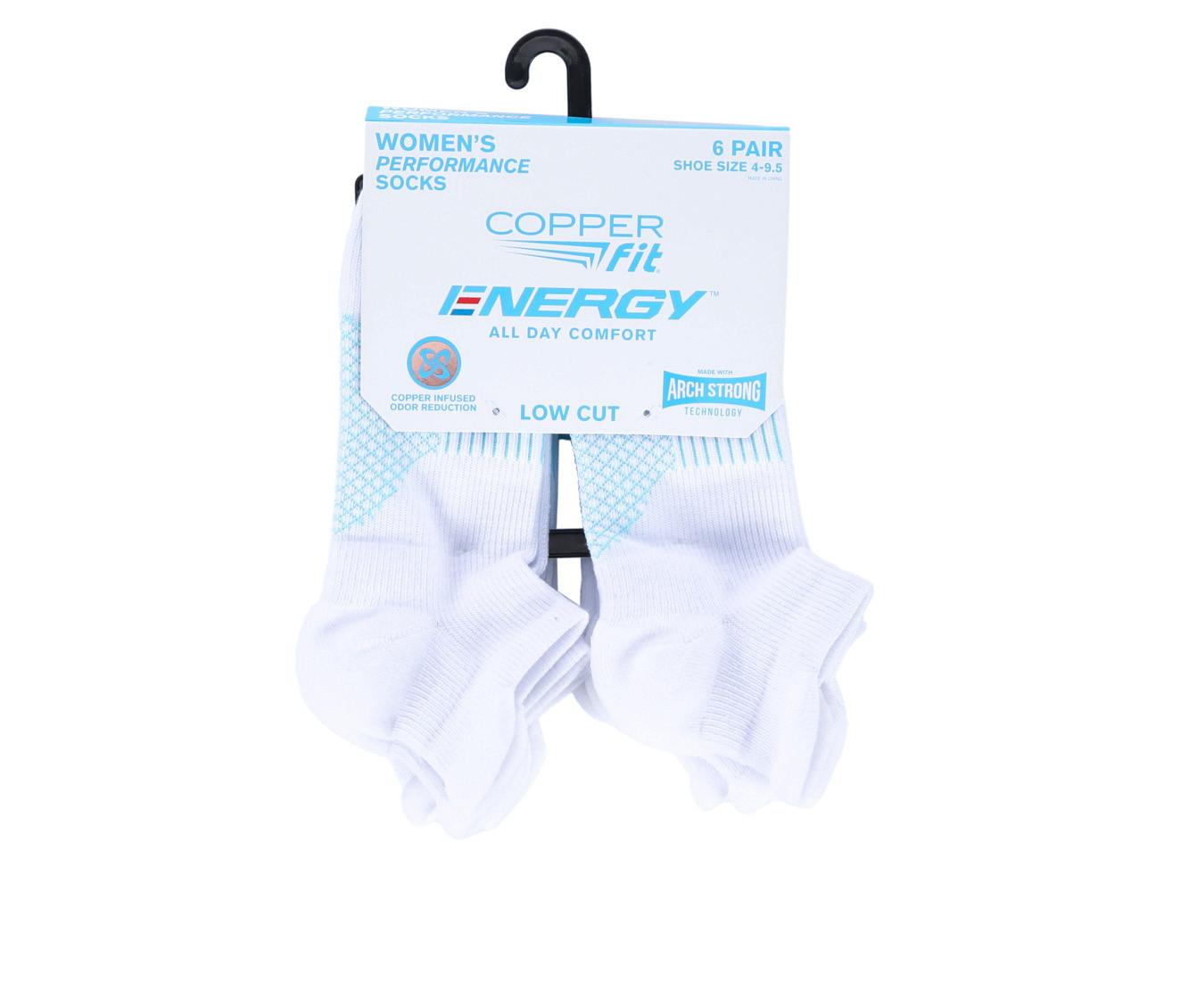 Copper Fit 6 Pack Women's Energy Low Cut Socks