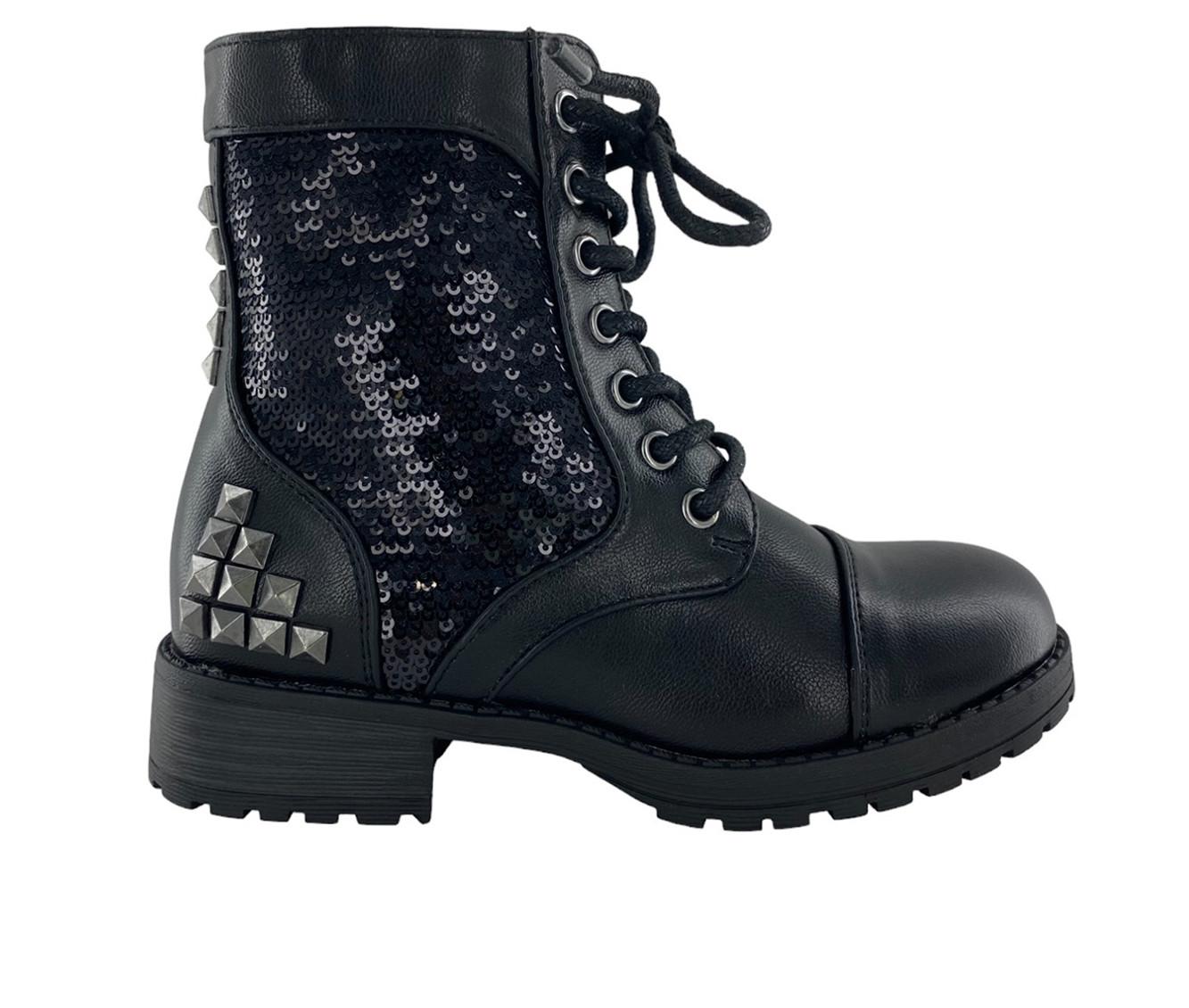 Girls' Gotta Flurt Little Kid & Big Kid Swag II Sequin Short Shaft Combat Boot