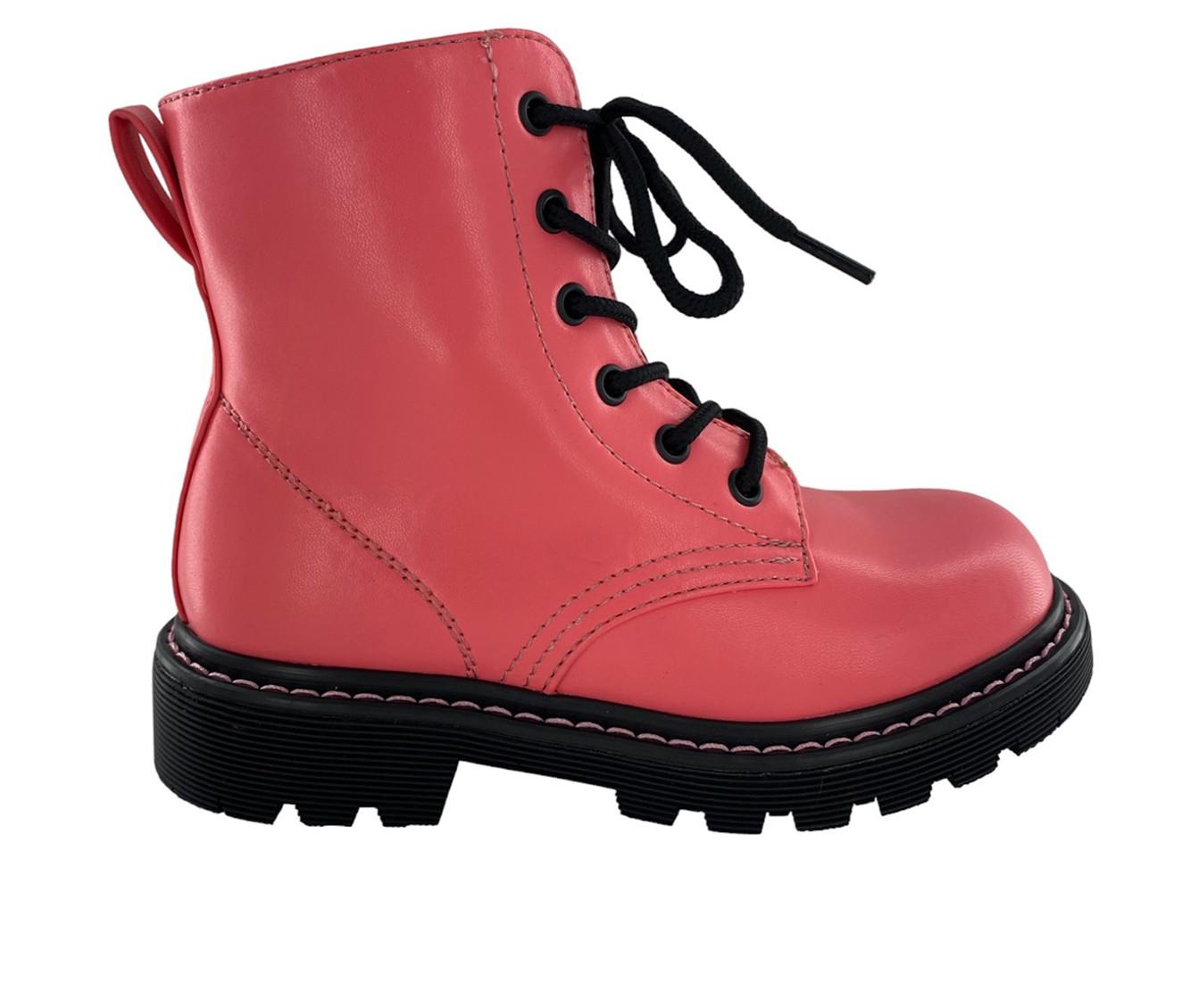 Girls pink clearance combat boots