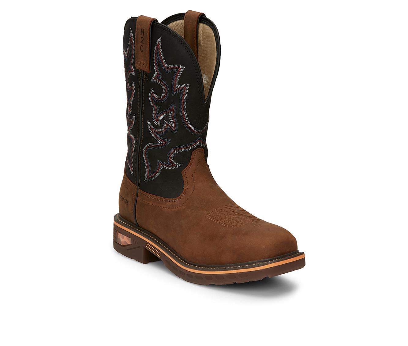 Justin waterproof cowboy boots on sale