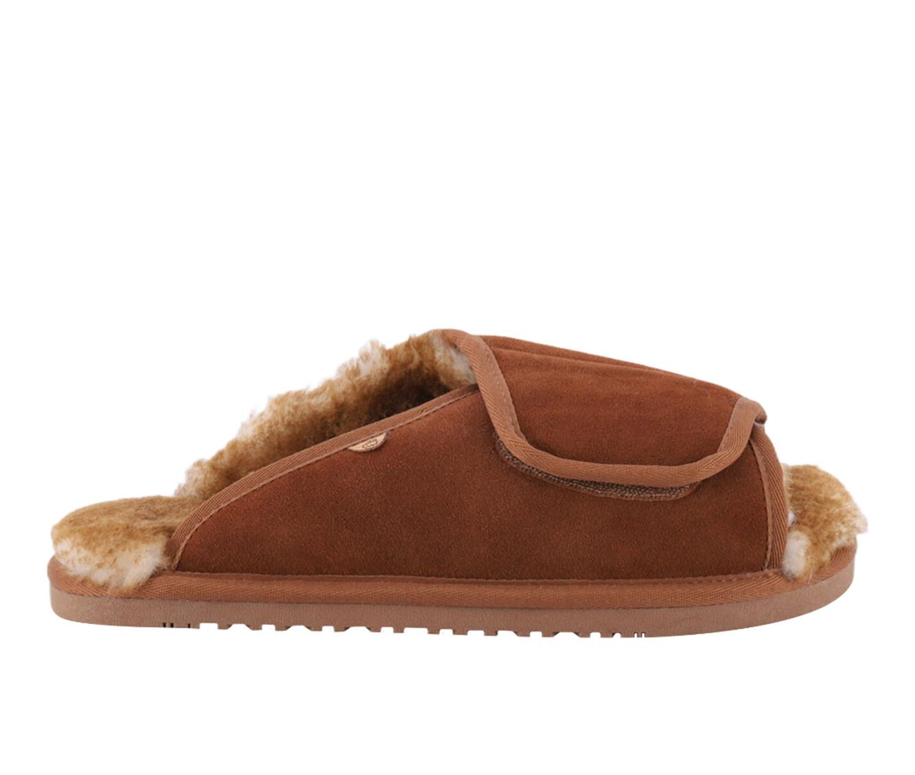 Sheepskin Wide Opening Cabin Slippers with Velcro Closure