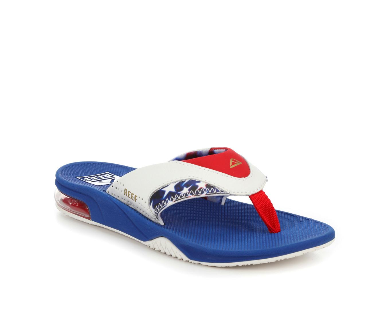 Boys' Reef Little Kid & Big Kid Fanning Red White Blue Sandals