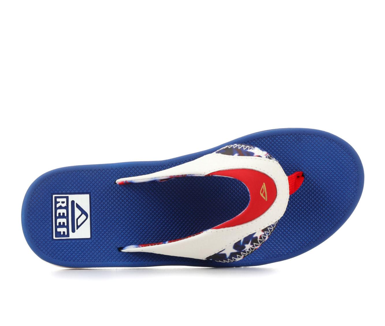 Boys' Reef Little Kid & Big Kid Fanning Red White Blue Sandals