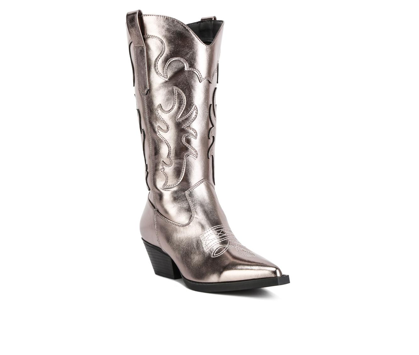 Women's London Rag Cowboy Metallic Western Boots