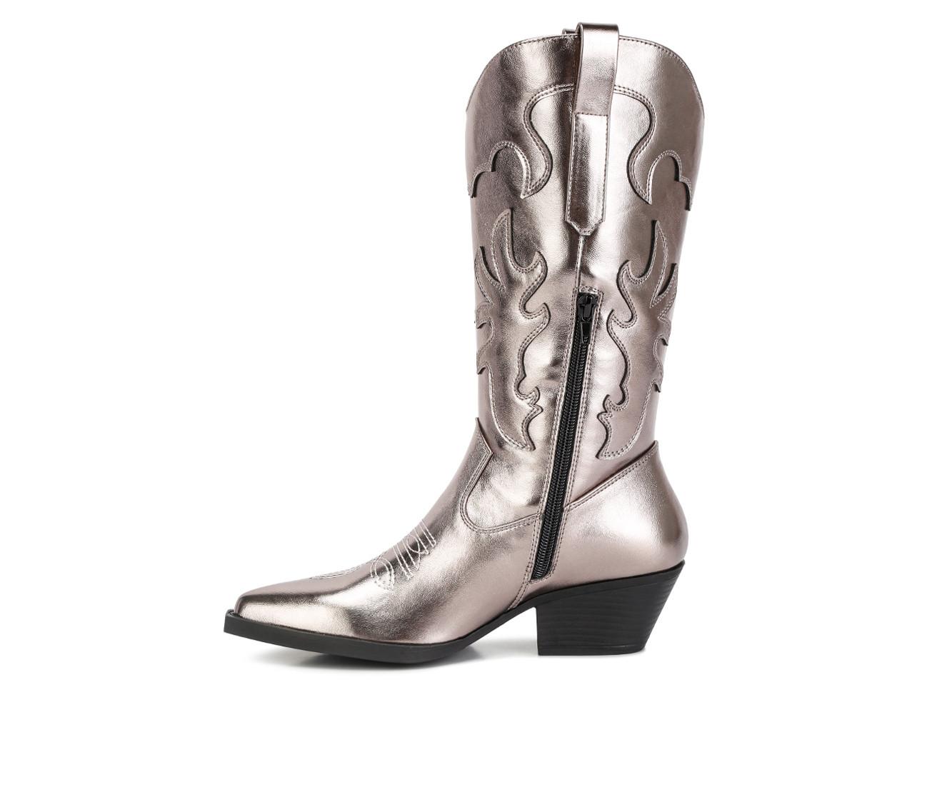Women's London Rag Cowboy Metallic Western Boots