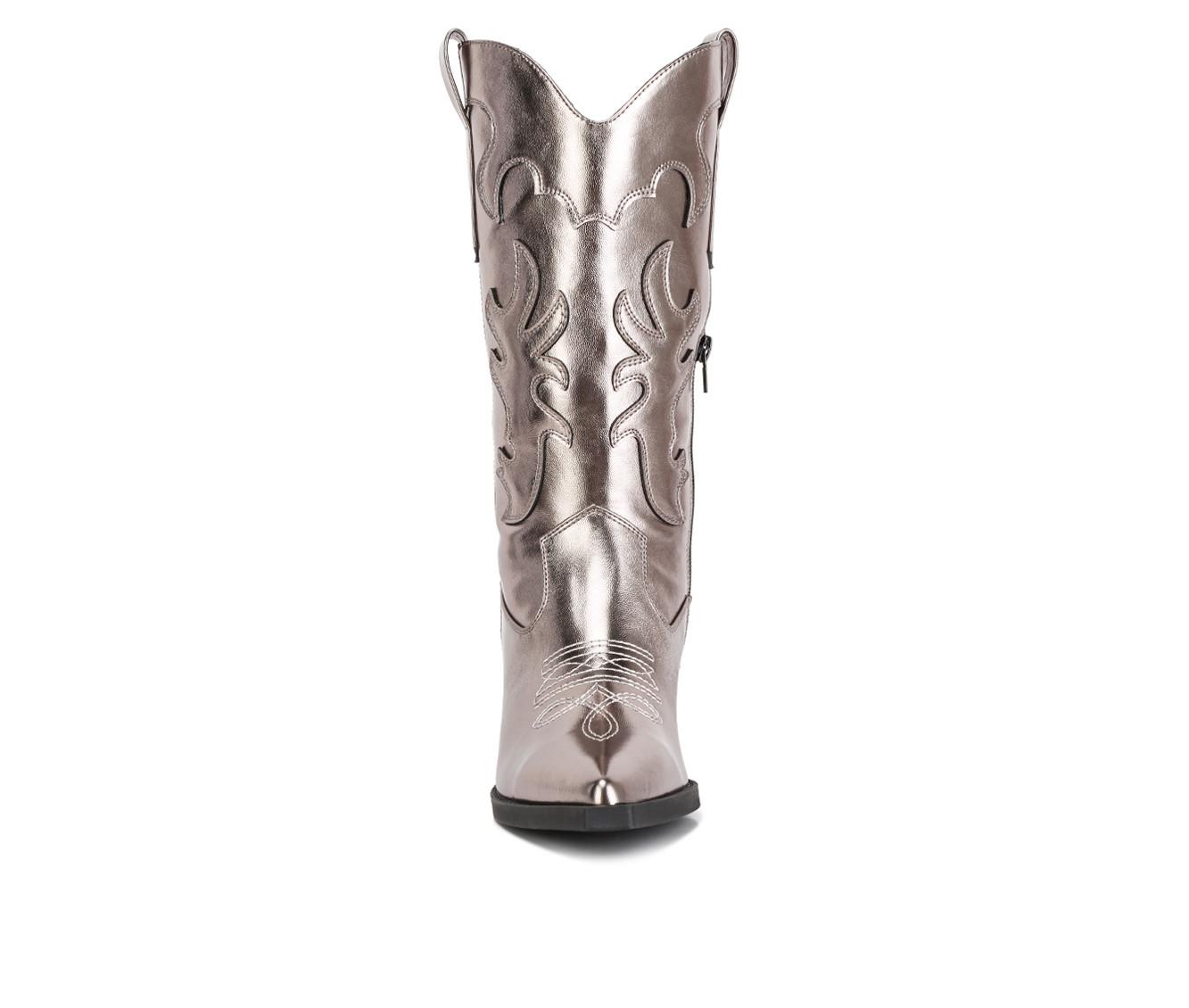 Women's London Rag Cowboy Metallic Western Boots