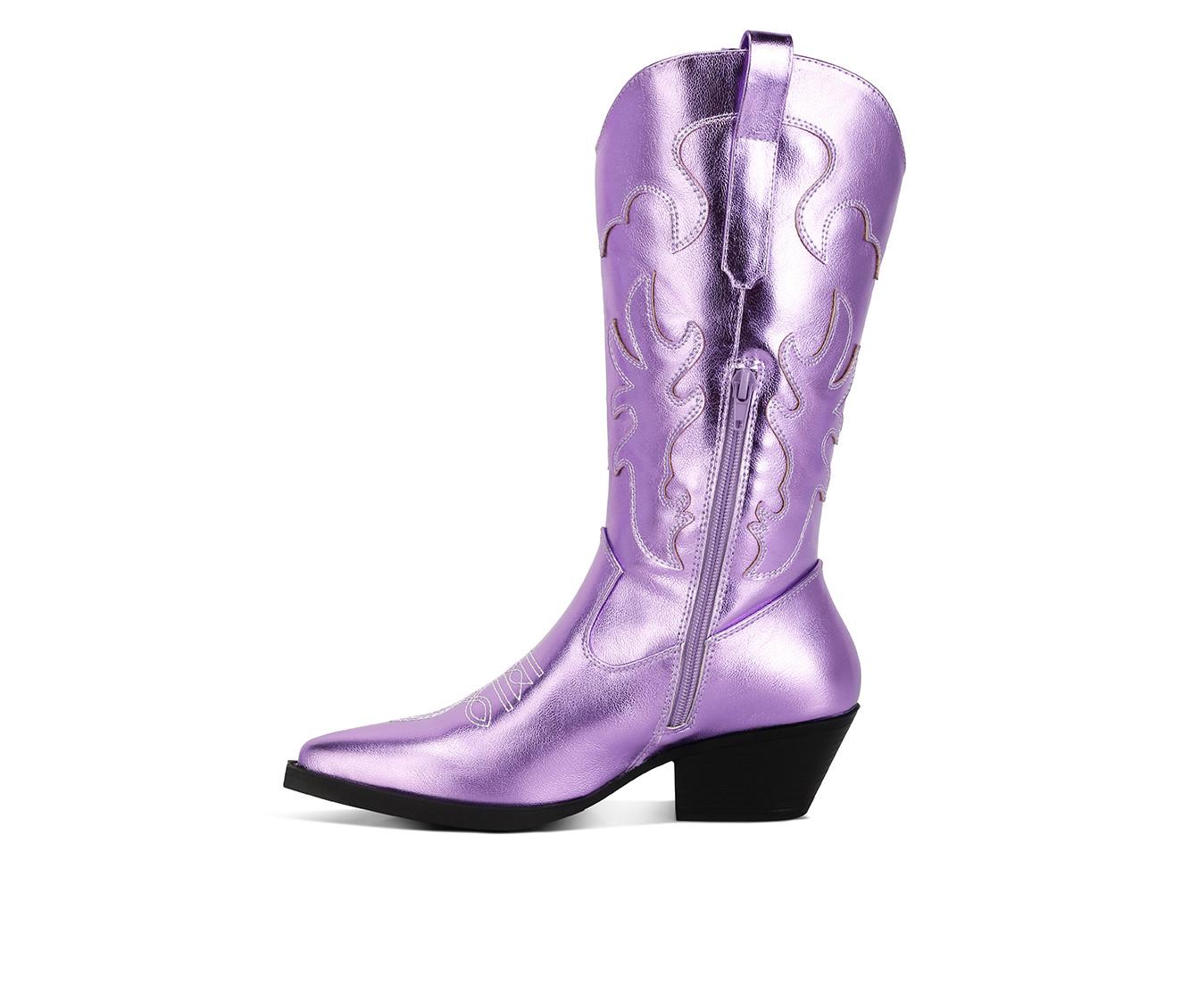 Women's London Rag Cowboy Metallic Western Boots