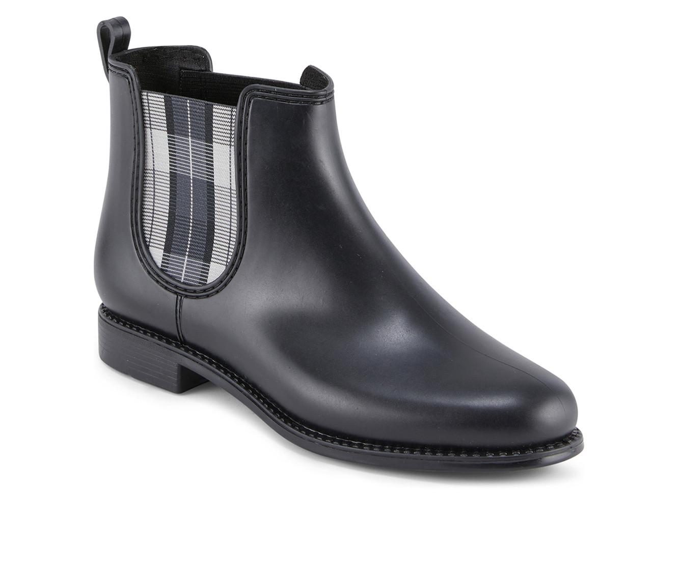 Women's Henry Ferrara Marsala-Plaid Rain Boots