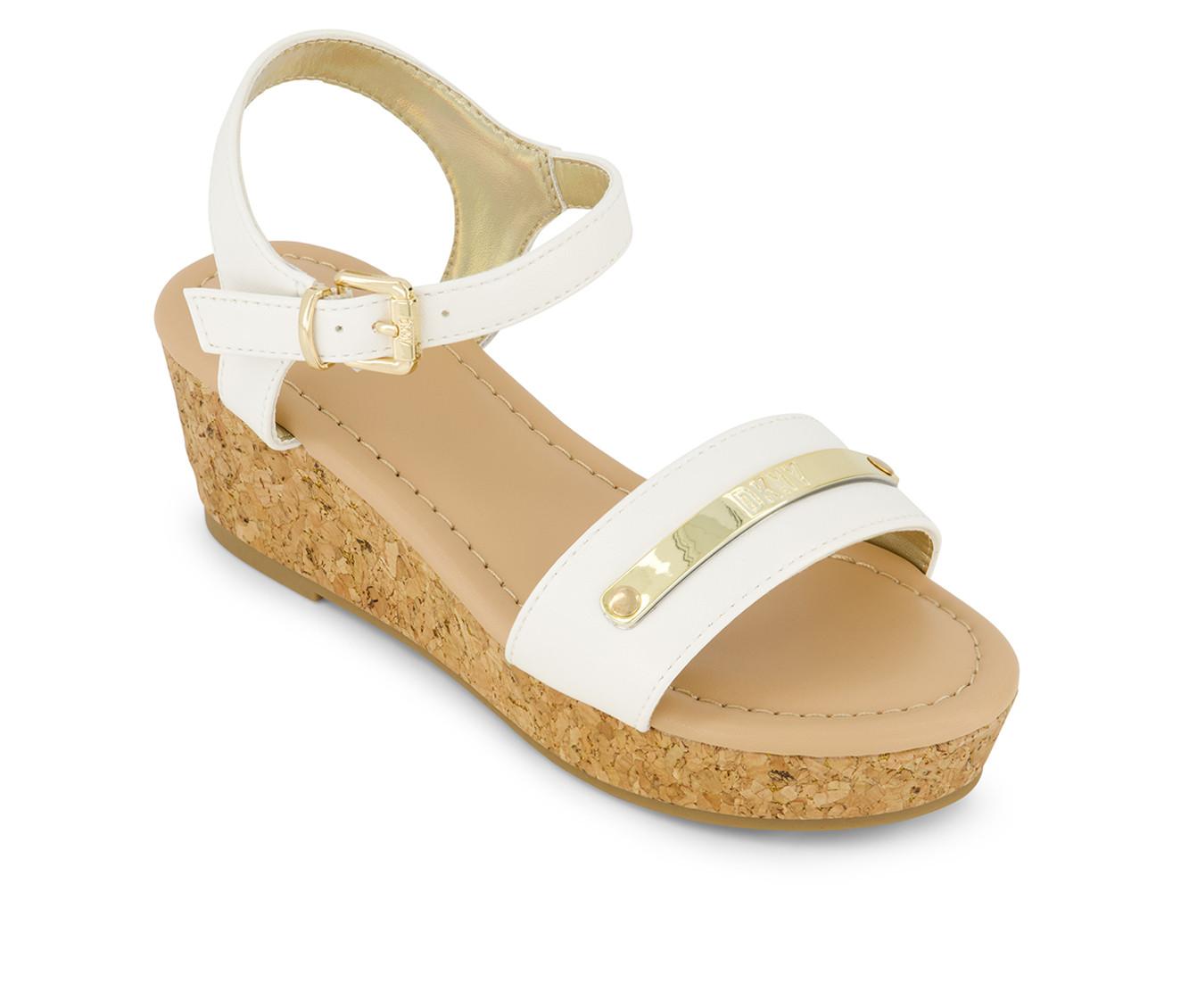 Girls' DKNY Little Kid Amber Metal Strap Wedge Sandals