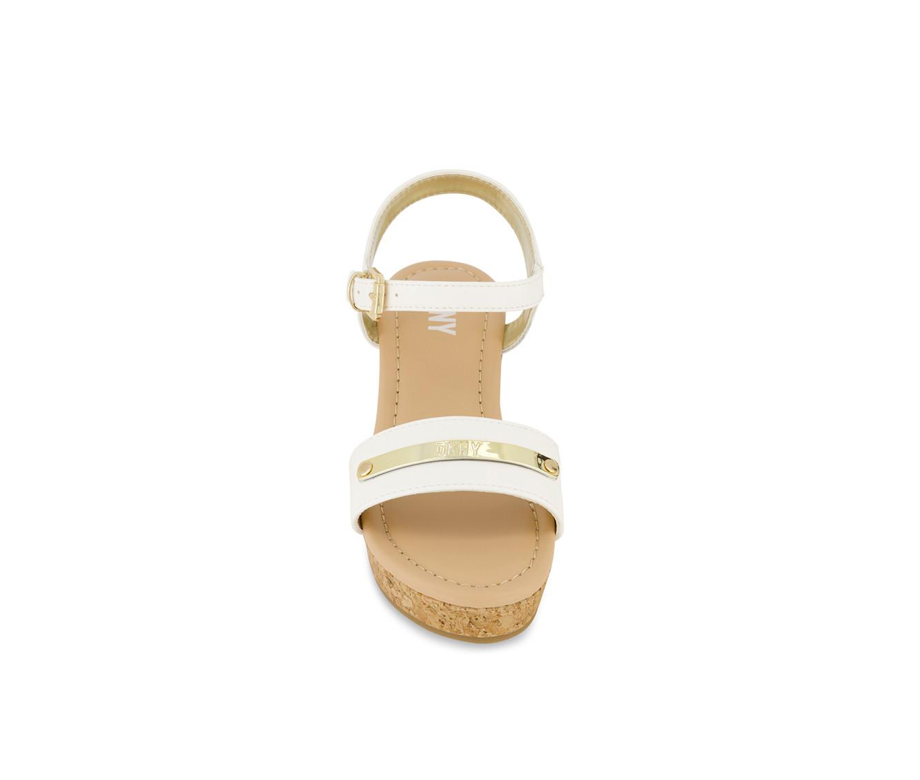 Girls' DKNY Little Kid Amber Metal Strap Wedge Sandals