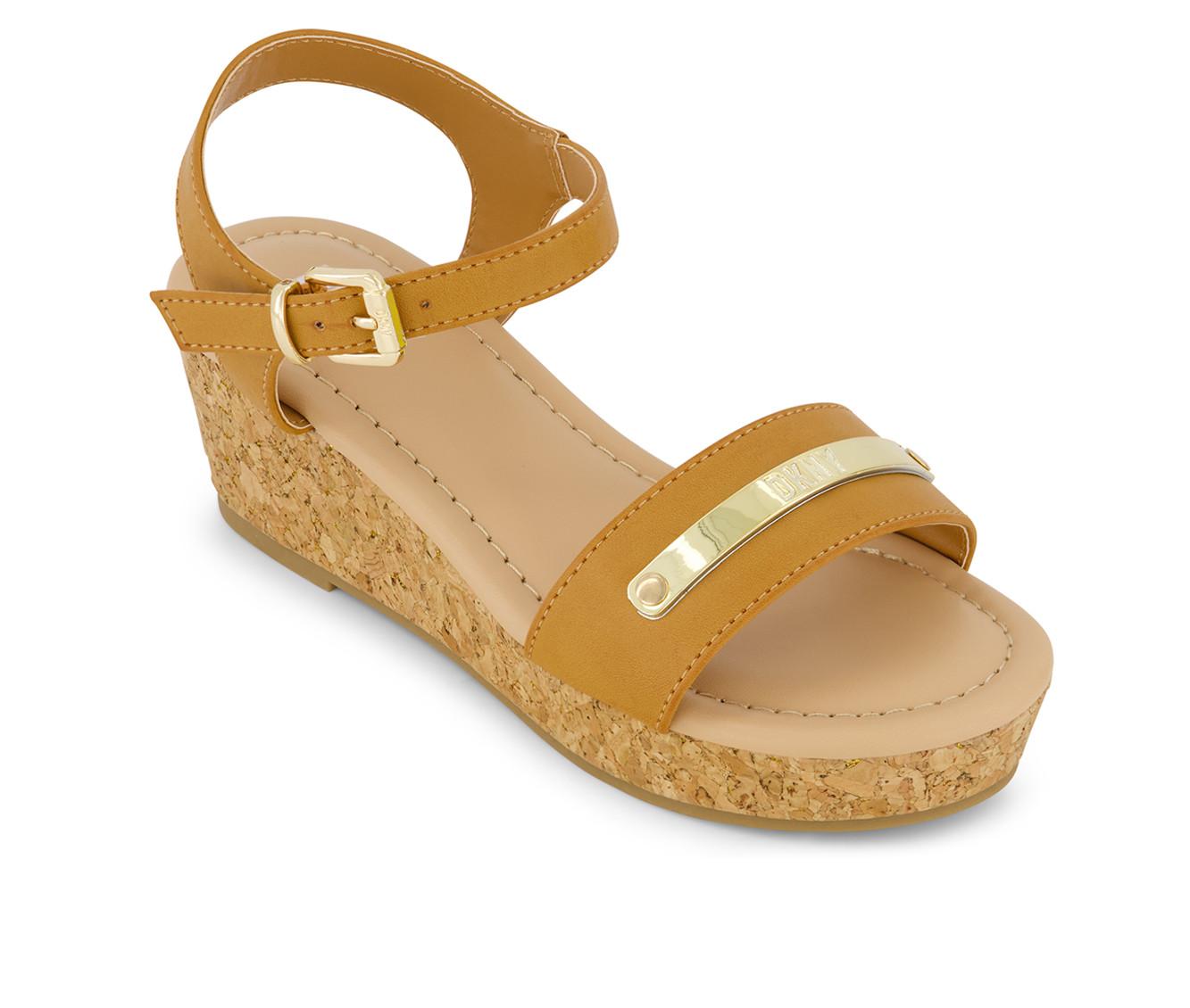 Girls' DKNY Little Kid Amber Metal Strap Wedge Sandals