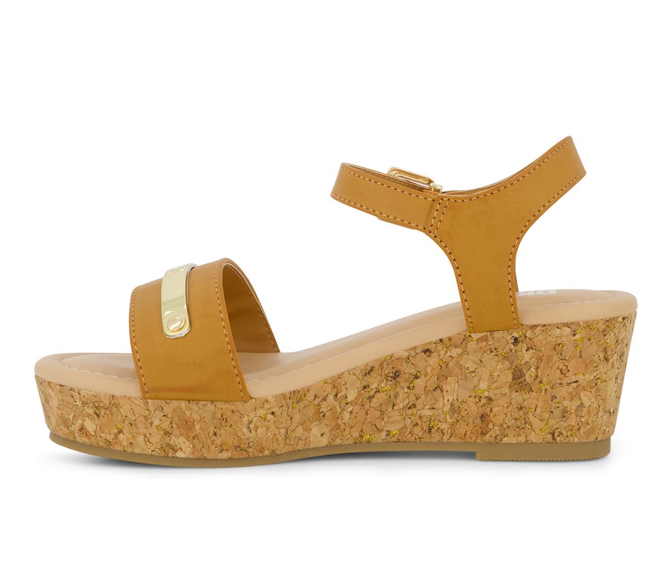 Girls' DKNY Little Kid Amber Metal Strap Wedge Sandals