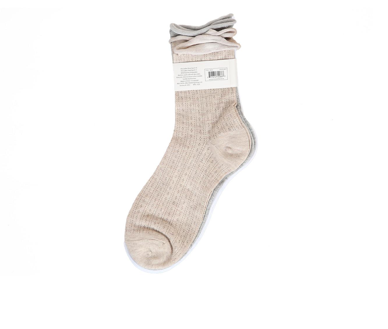 LEGALE 3pp Rolled Top Anklet Socks