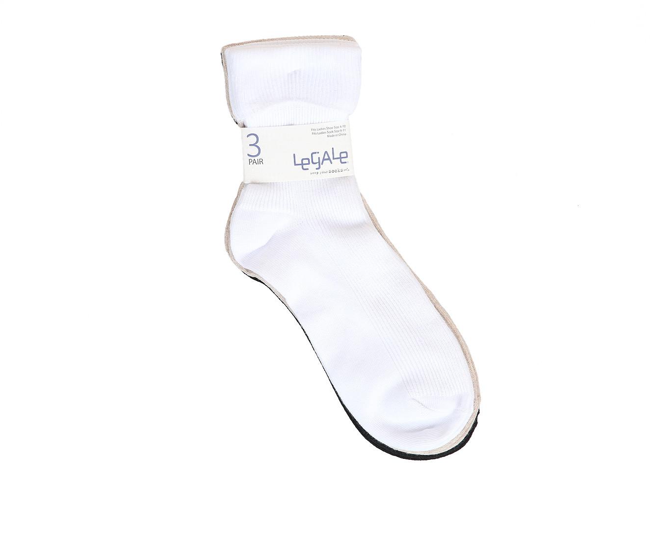 LEGALE 3pp Ribbed Turn Cuff Socks