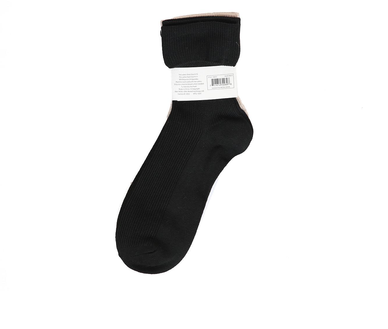 LEGALE 3pp Ribbed Turn Cuff Socks