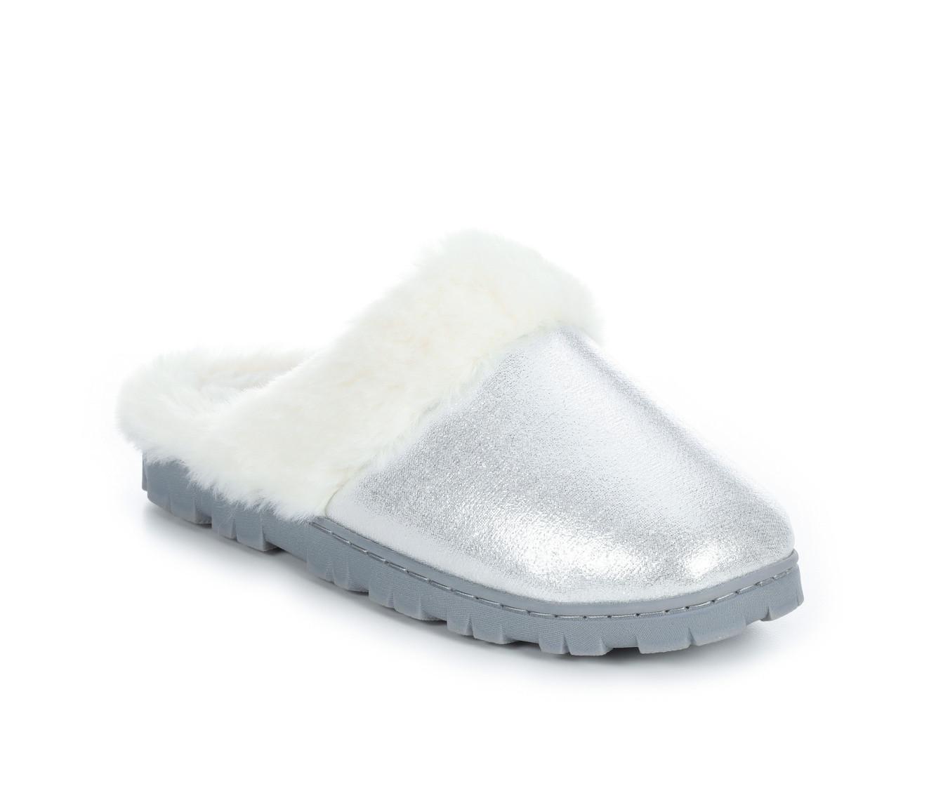 Jessica Simpson Metallic Plush Scuff Slippers