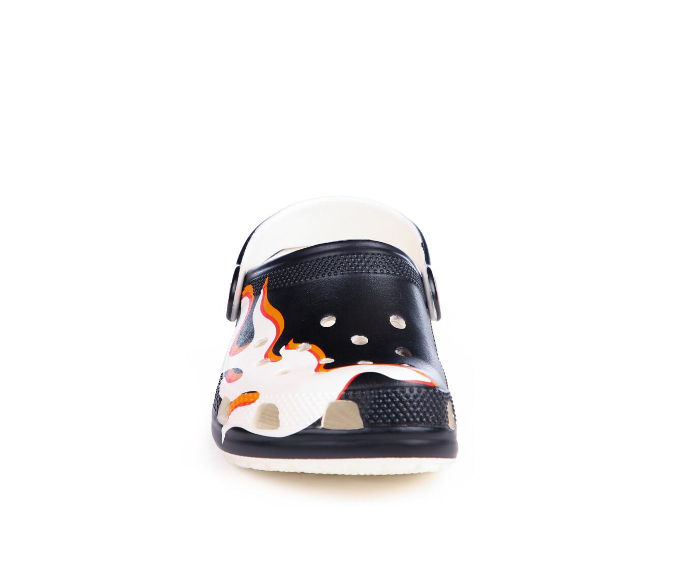 Flame crocs with holes deals