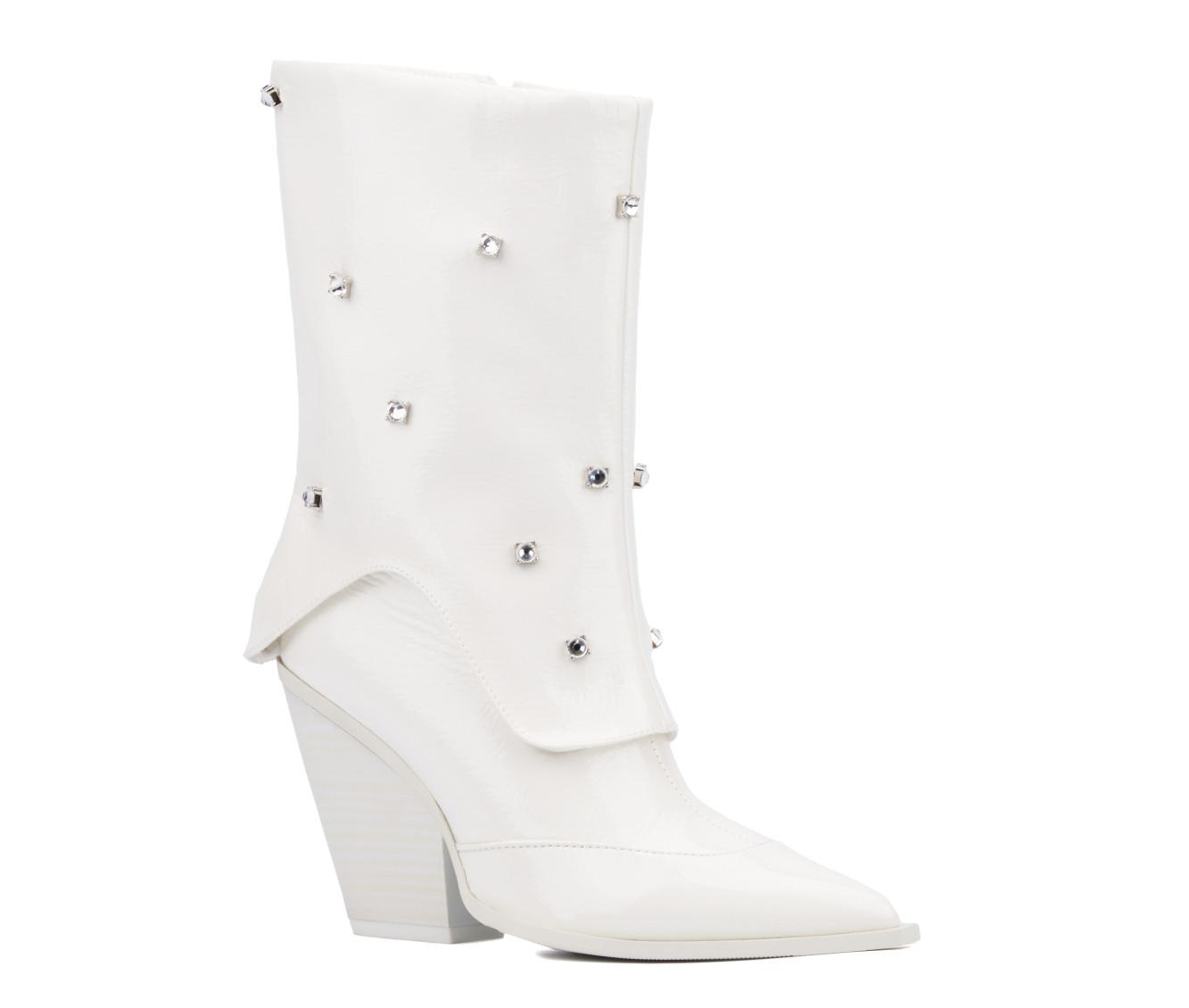 Women's Olivia Miller Bling Mid Calf Booties