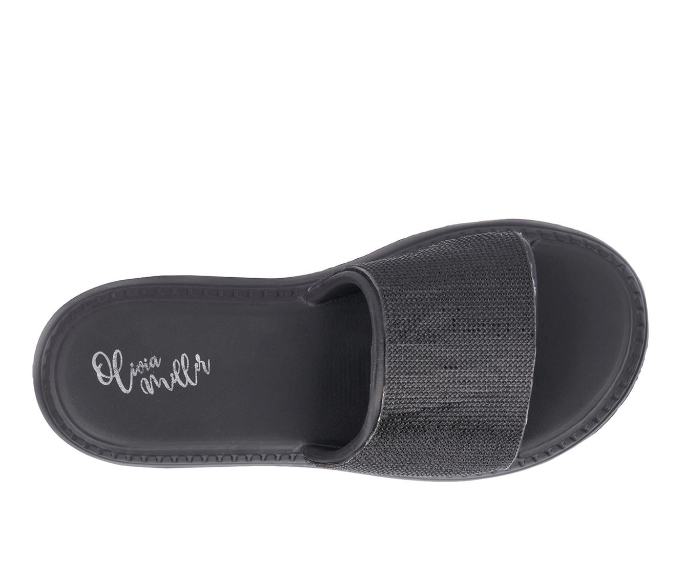 Women's Olivia Miller Glitter Gaze Platform Slide Sandals