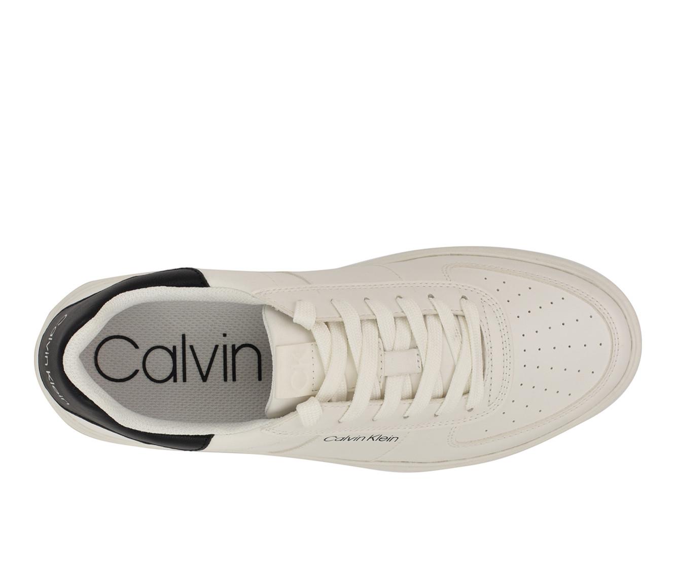 Calvin Klein Men s Glenti Sneakers Ivory Black Size 7 Fabric