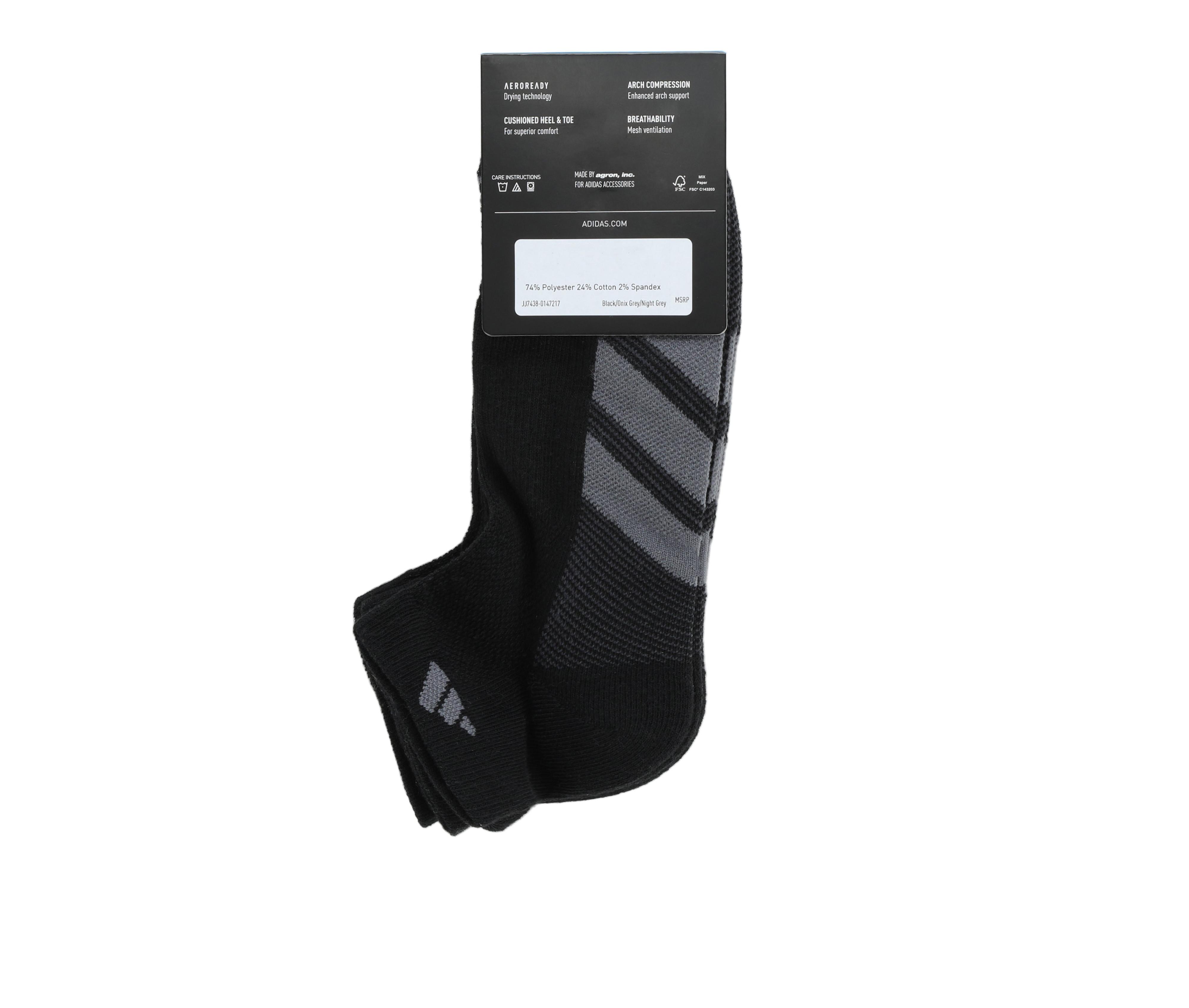 Adidas Men's 3 Pair AD Train Low Cut Socks - thumbnail 3
