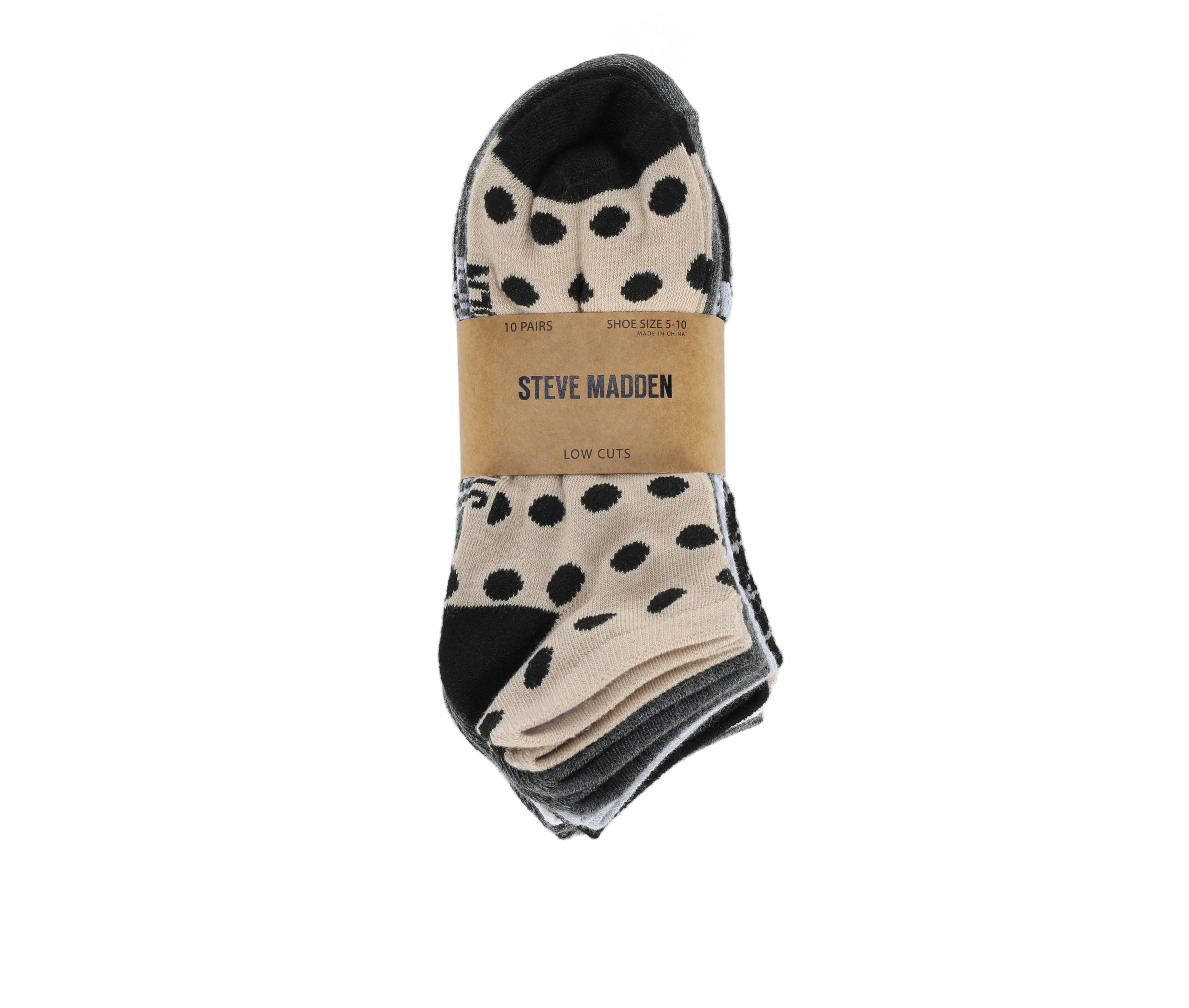 Steve Madden 10 Pack Low Cut Dot Socks