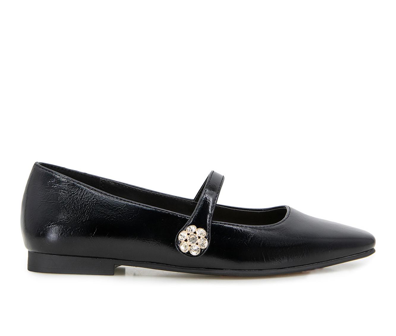 Kensie Women s Felicia Mary Jane Flat Black Ballerinas 10