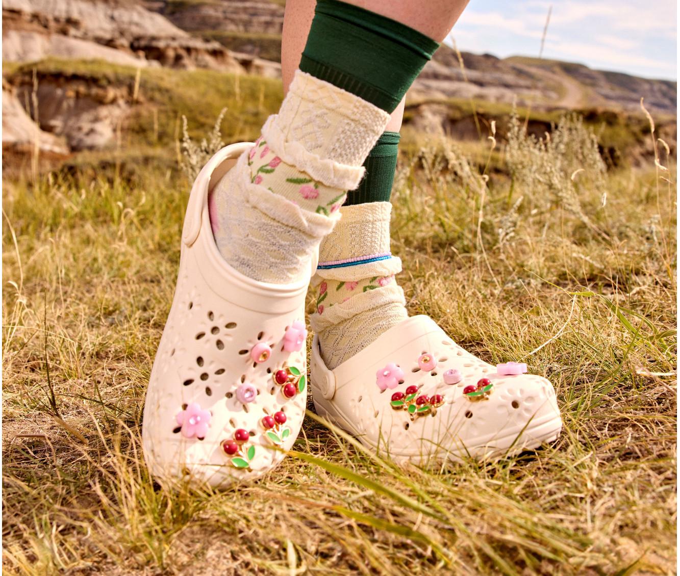 Women's Crocs Classic Floral Cutout Clogs