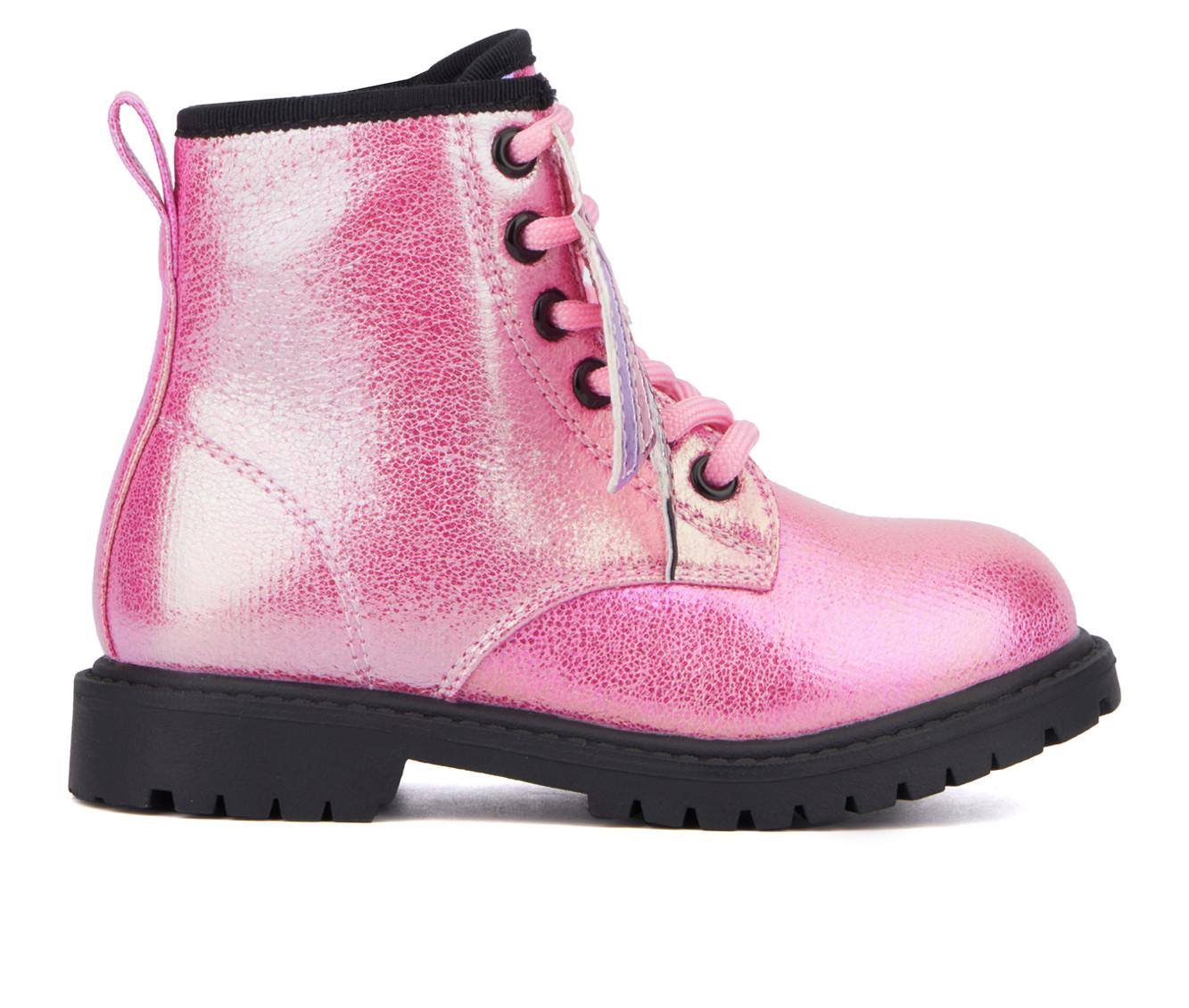 Olivia Miller Girl s Toddler Crystal Sky Combat Boots 8 Pink