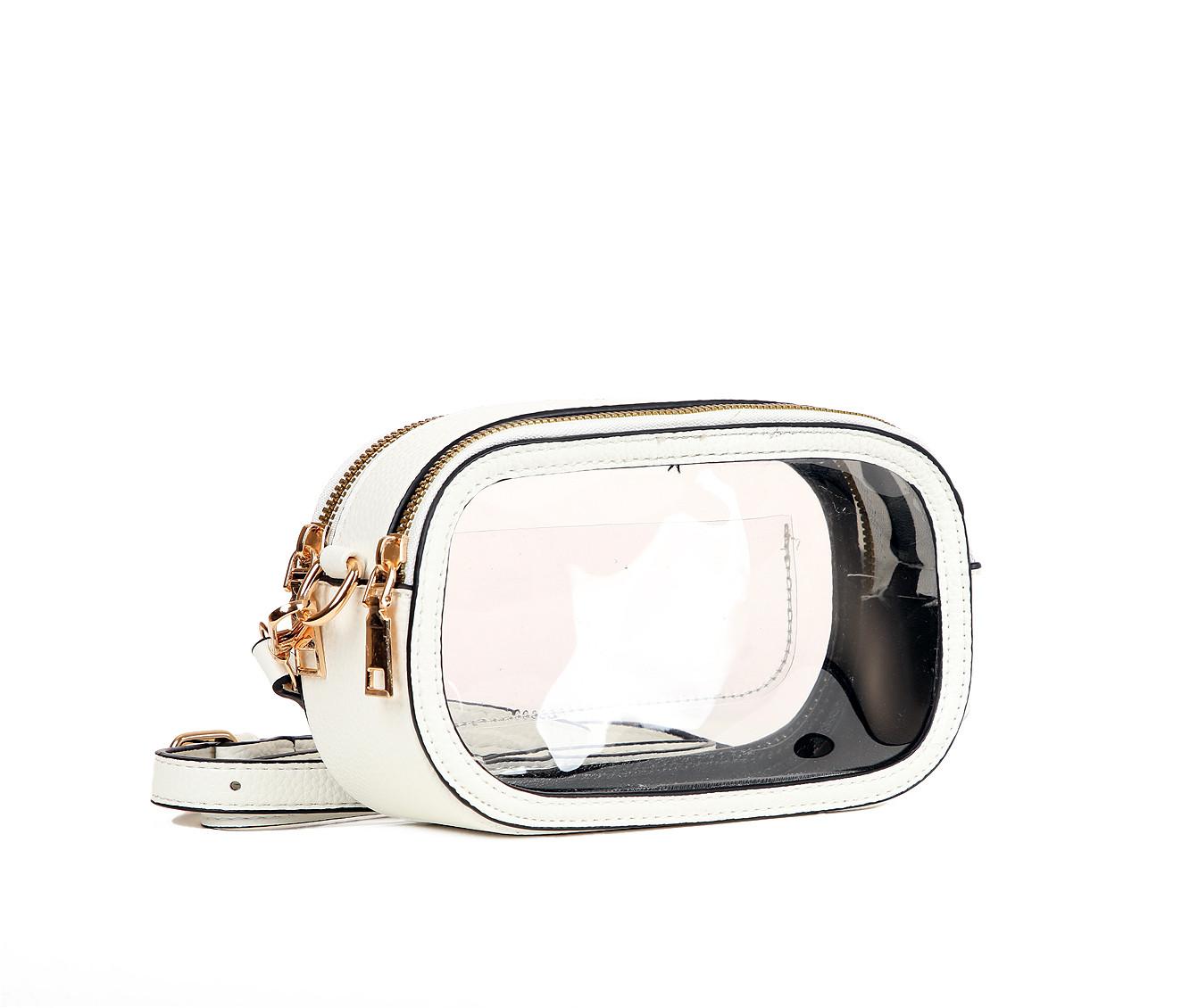 QUEENS DESIGNS Clear Bag-Double Zip Handbag