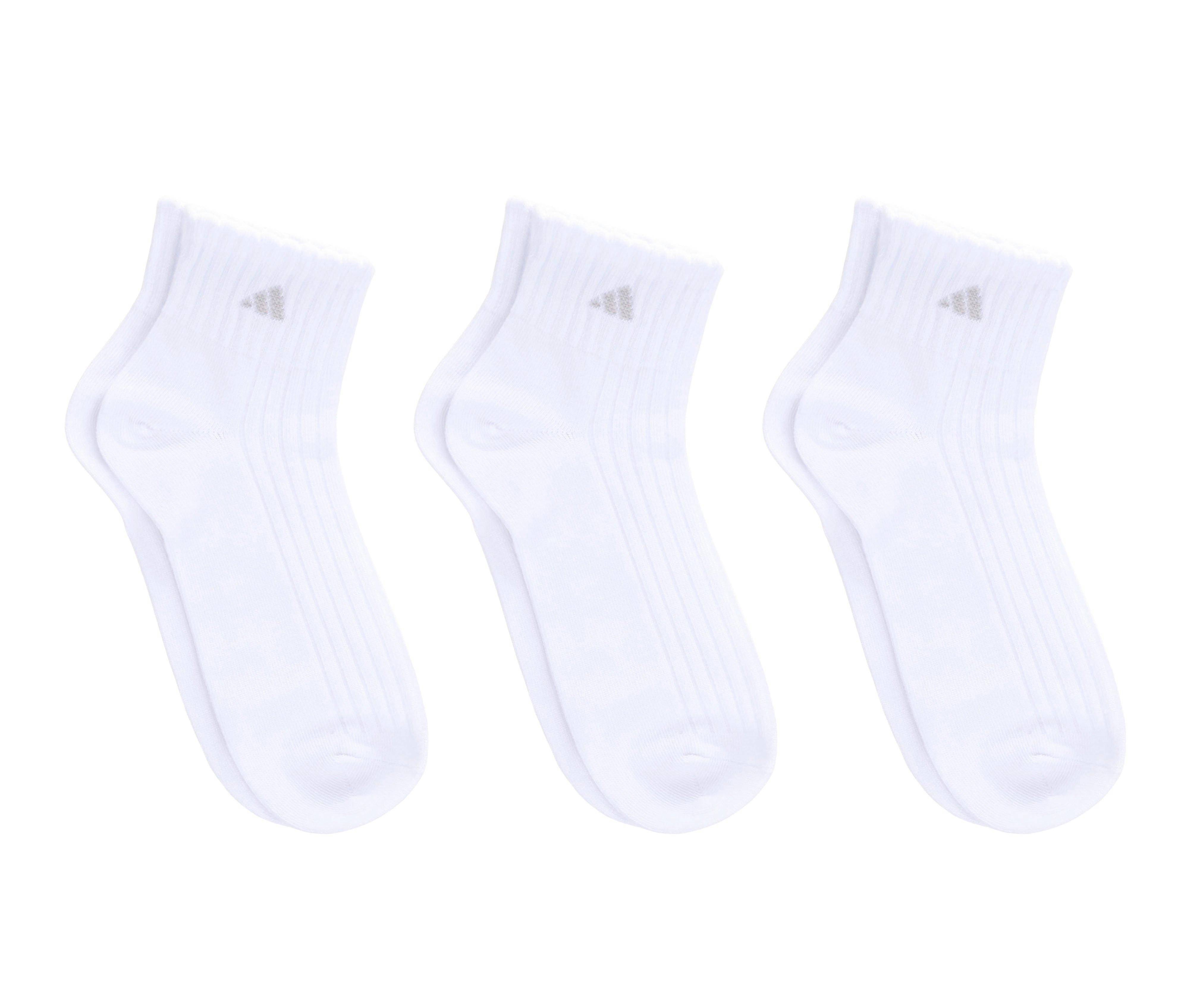 Adidas Women's 3 Pair Sports Fashion Ruffle Quarter Socks
