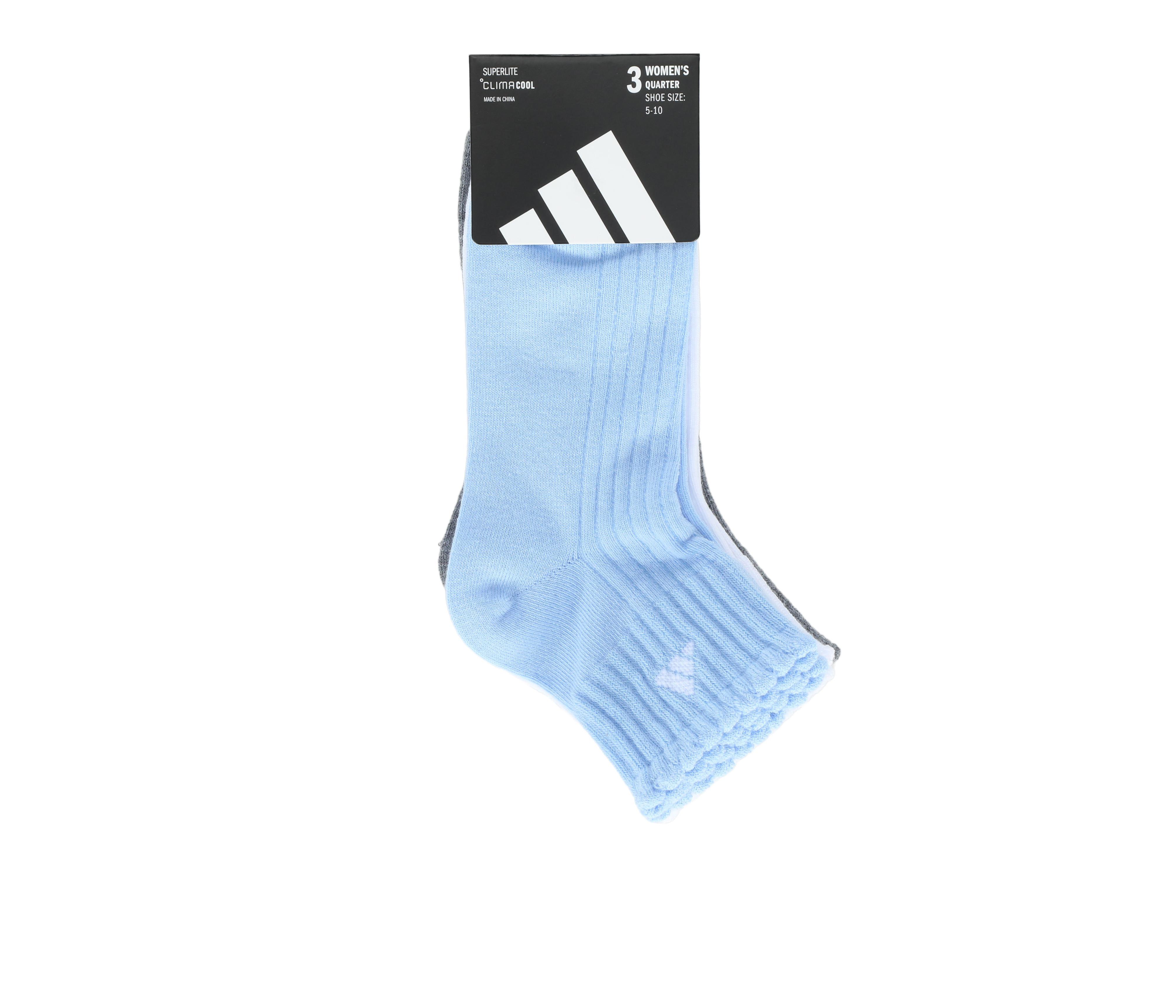 Adidas Women's 3 Pair Sports Fashion Ruffle Quarter Socks