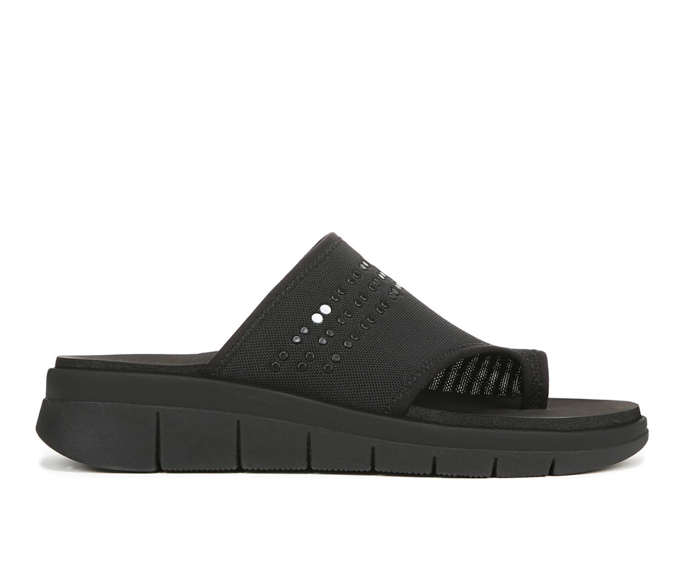 Ryka Elegance Washable Toe Loop Slide Sandals in Black