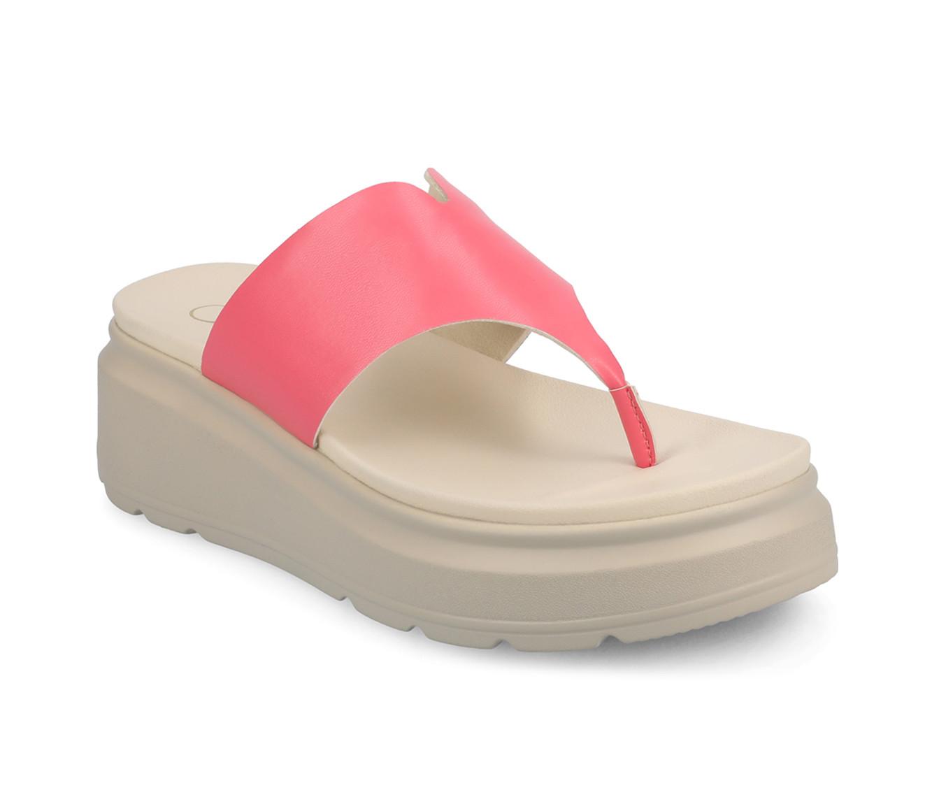 Women's Journee Collection Carah Platform Flip-Flops